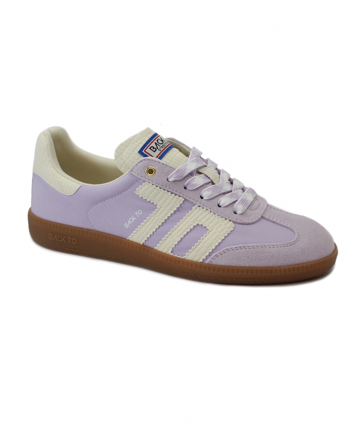 BACK 70 108001 GHOST NYLON lilac lilla scarpe donna sneakers lacci suede