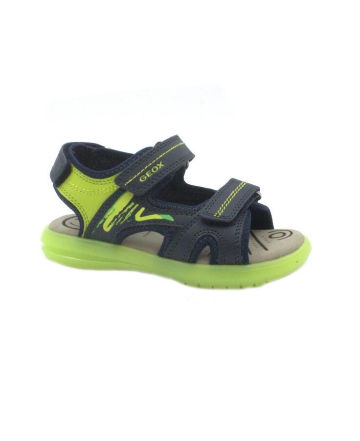 GEOX J15DRD 27 navy lime green blu scarpe bambino sandali strappi traspiranti