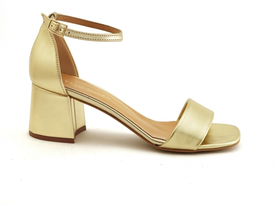 VSI NICE Sandali vegan oro tacco largo tallone chiuso Made in Italy