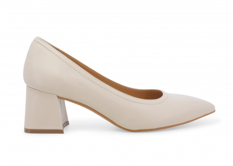 Décolleté donna in pelle beige kiss d175z