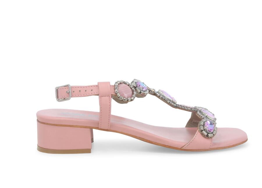 Sandalo gioiello in similpelle rosa k58021w