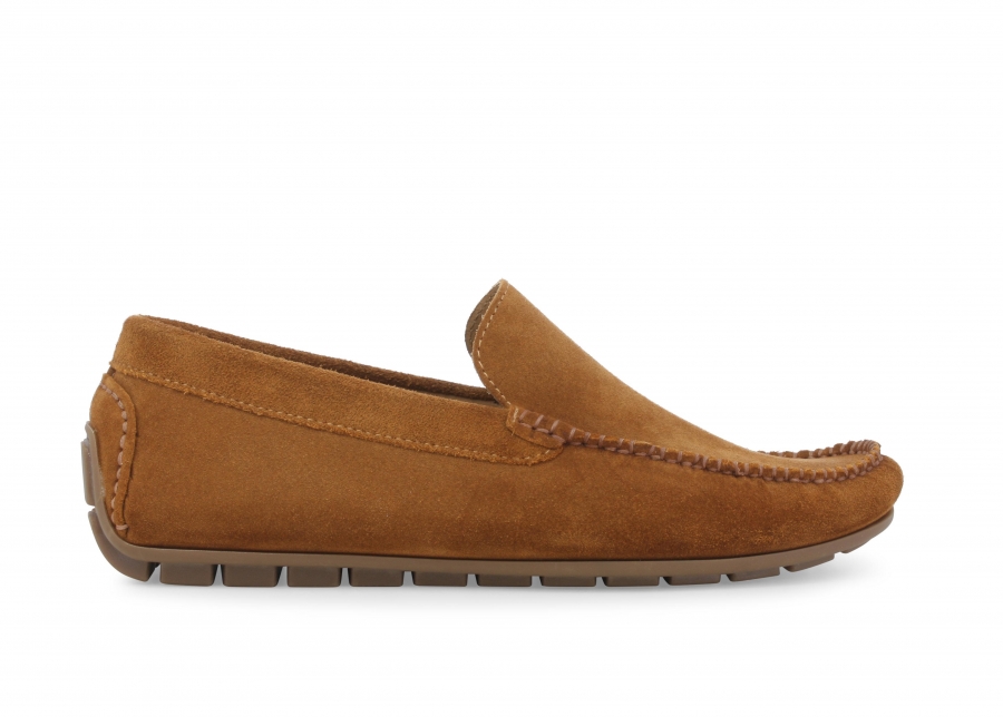 Mocassino uomo drive in camoscio cuoio u16012z