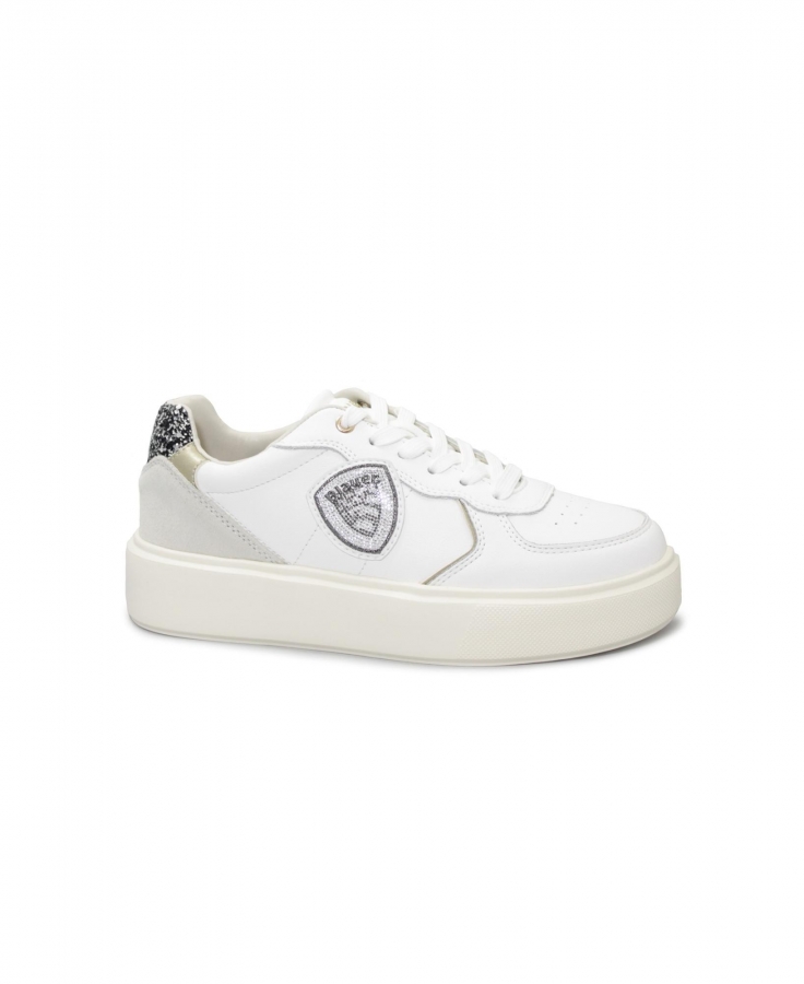BLAUER VENUS04 white black bianco scarpe donna sneakers pelle lacci