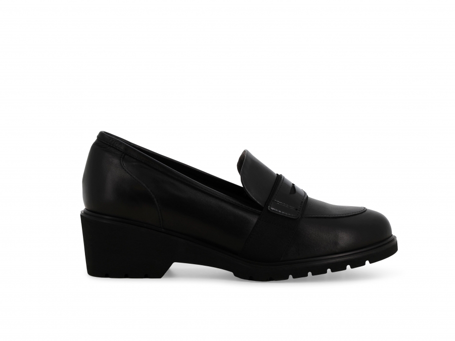 Mocassino donna in pelle nero r35740z