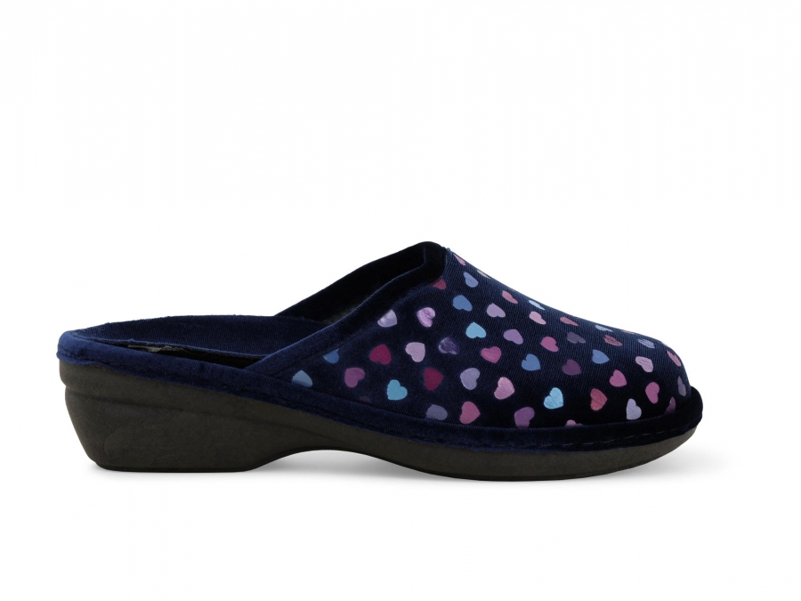 Pantofola donna in tessuto blu pd623