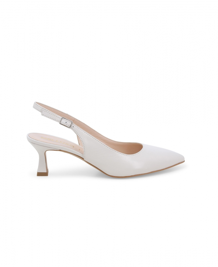 MELLUSO D166Z bianco scarpe donna decolletè sandalo punta chiusa pelle