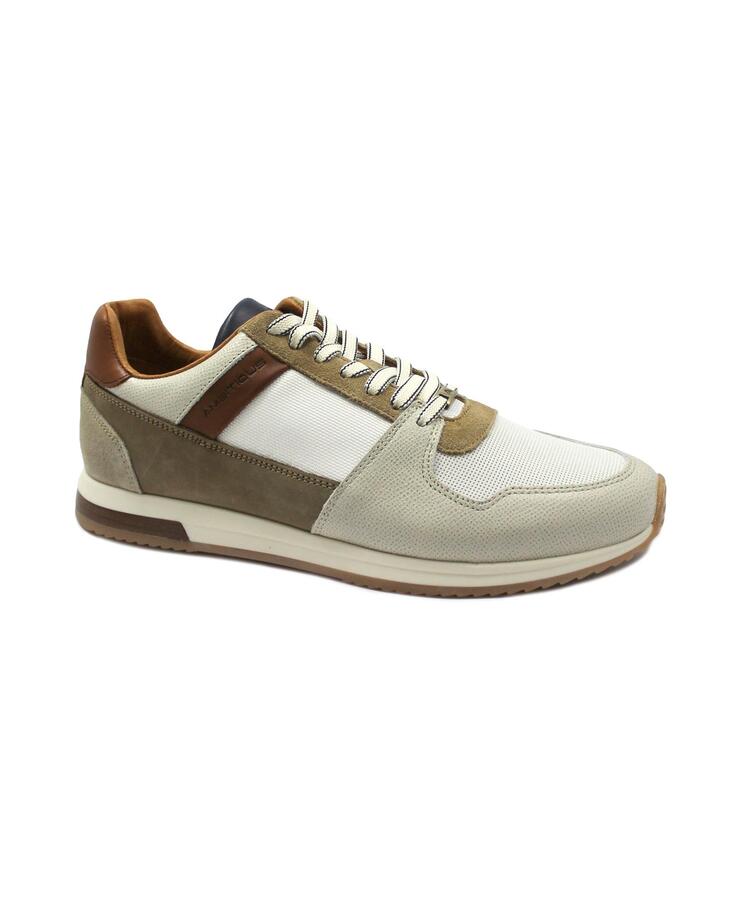 AMBITIOUS 11240-11009 grey bianco scarpe uomo sneakers lacci pelle