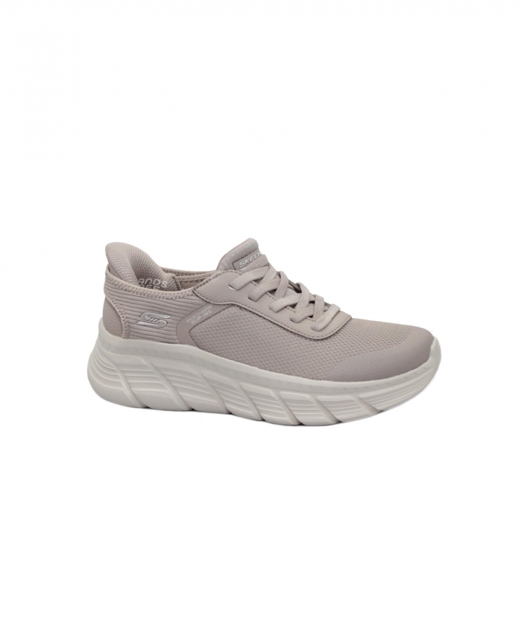 SKECHERS 117391 BOBS B FLEX HI taupe beige scarpe donna slip on memory foam