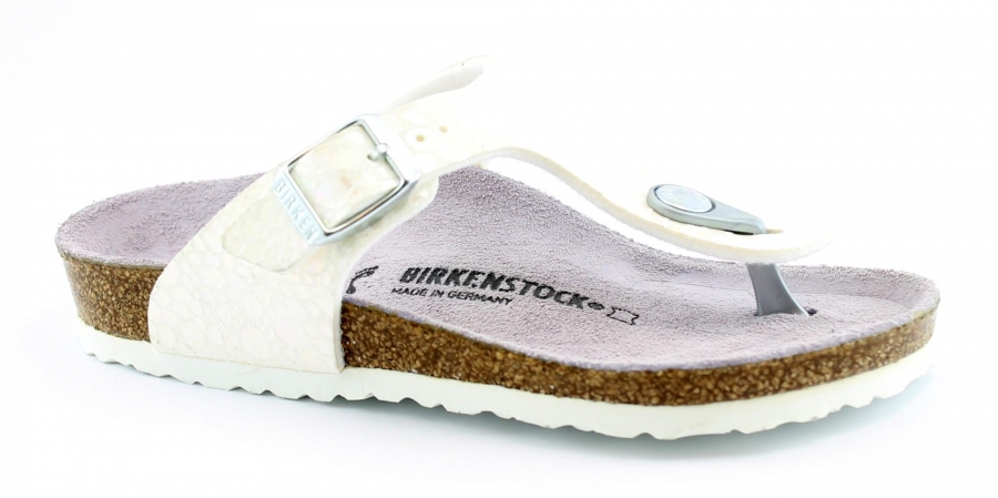 BIRKENSTOCK GIZEH KIDS 1008165 metallic stones white bianco ciabatte infradito bambina ragazza