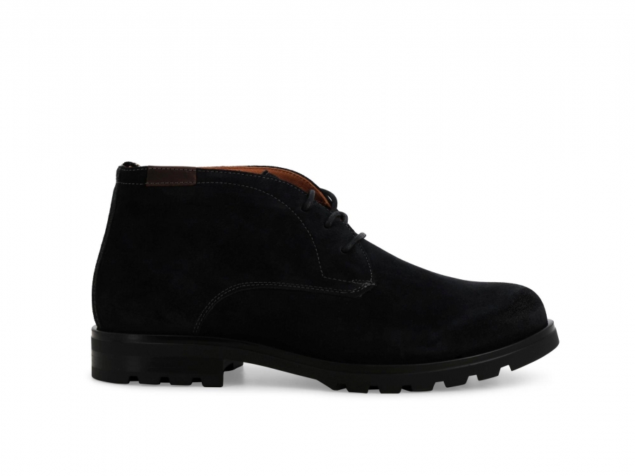 Stivaletto uomo stringato in camoscio blu u41155