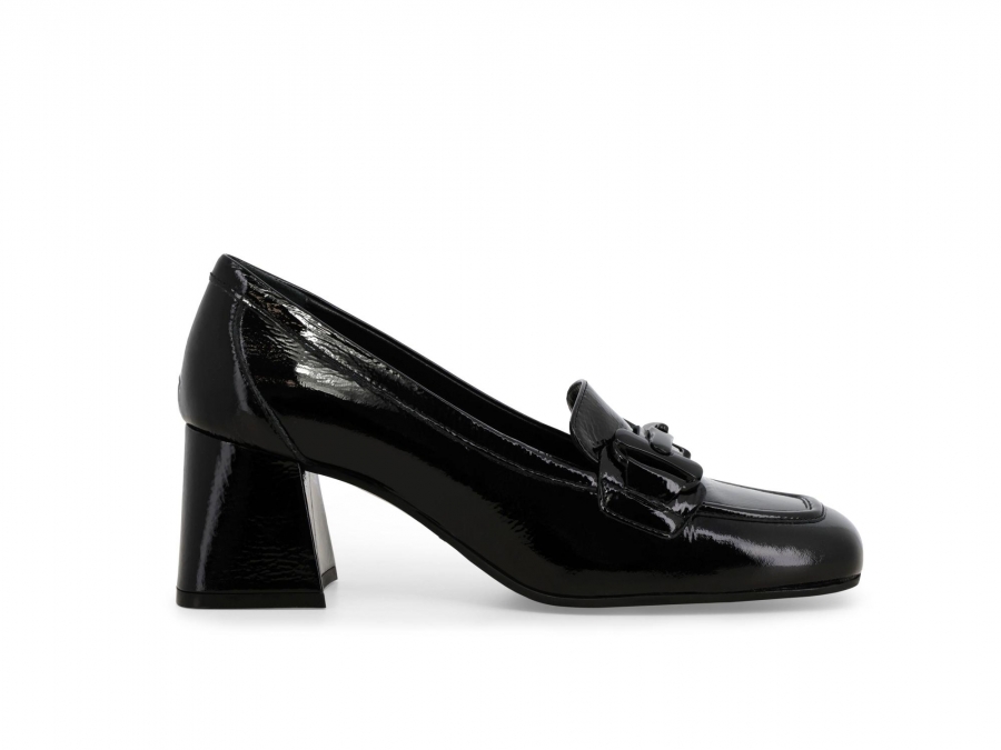 Mocassino donna in vernice nero v5727z
