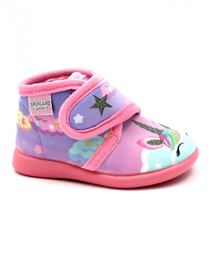 GRUNLAND DALY PA1214 rosa scarpe bambina pantofole tessuto strappo plantare