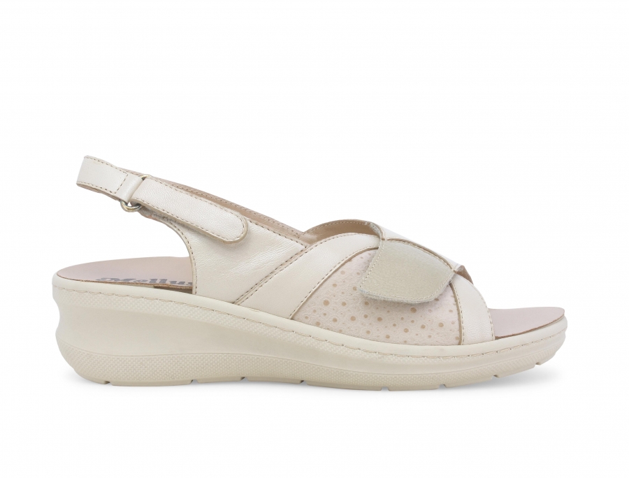 Sandalo donna anatomico in similpelle beige k95208z