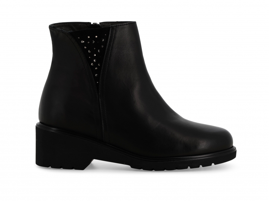 Stivaletto donna comodo in pelle nero r35602z