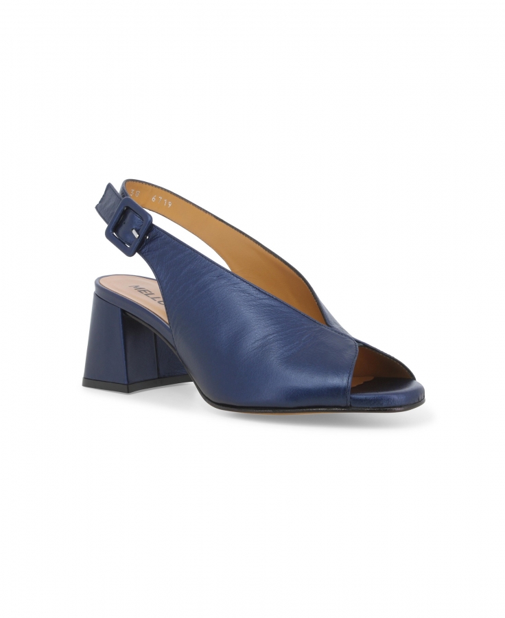MELLUSO N622 abyss blu scarpe donna sandali tacco pelle cinturino