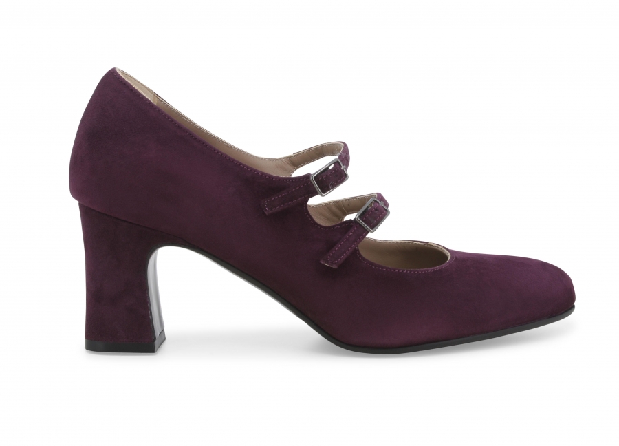 Decollete donna con cinturino in camoscio bordo x5214w