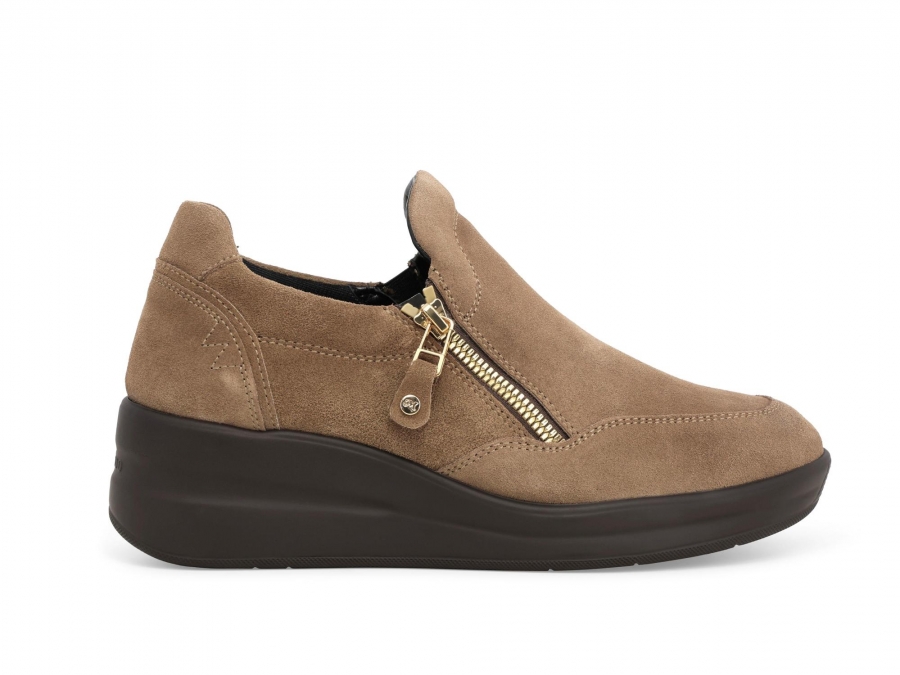 Sneakers donna in camoscio beige r25634z