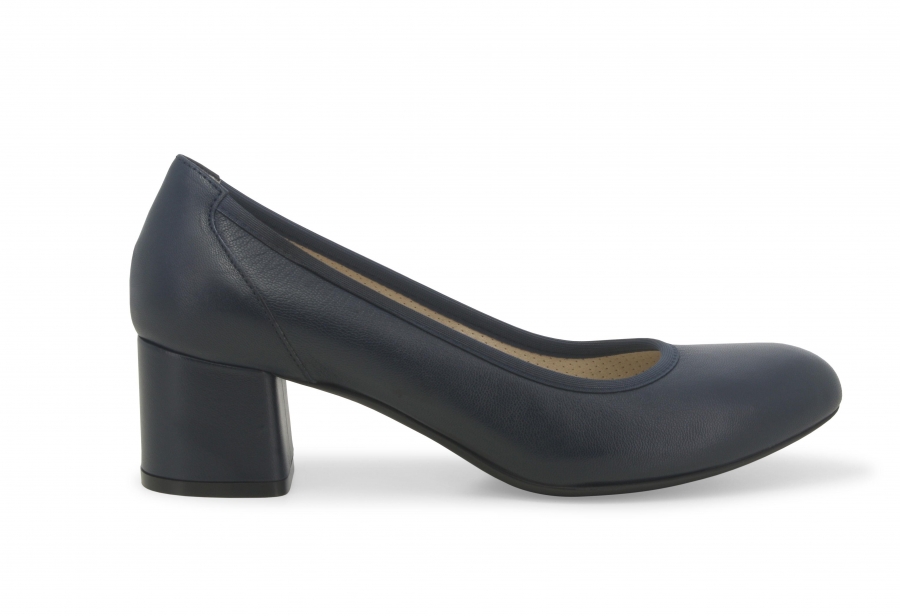 Décolleté donna in pelle blu notte d100z