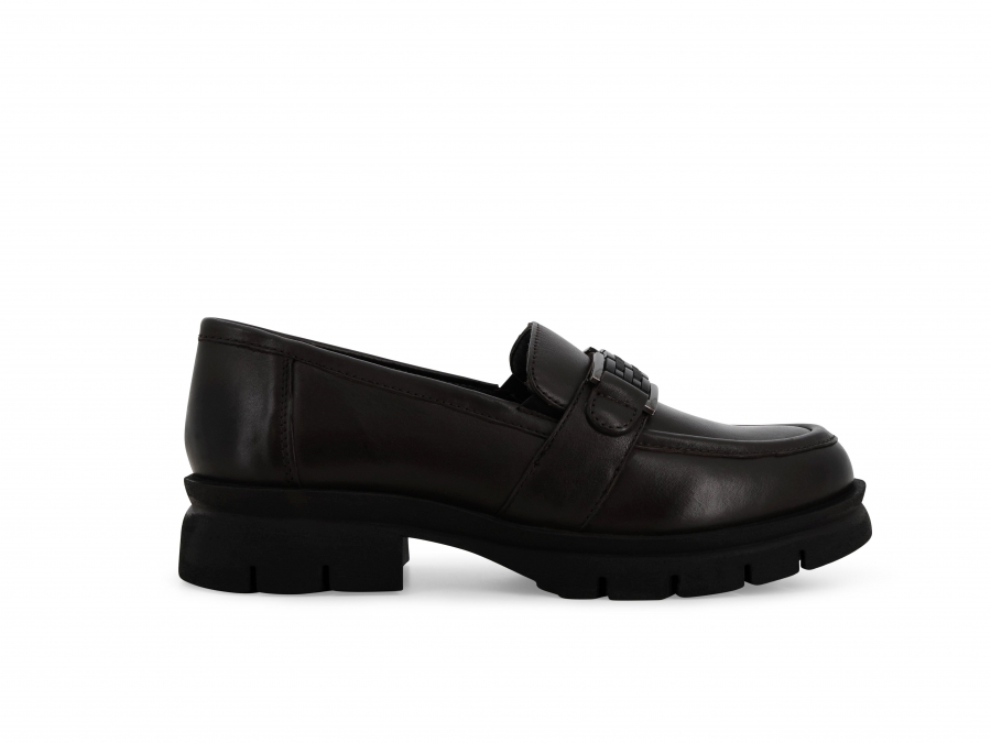 Mocassino donna in pelle marrone 034353