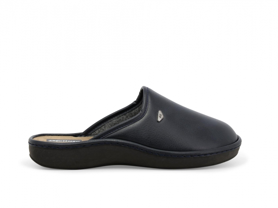 Pantofola uomo in ecopelle nero pu150z