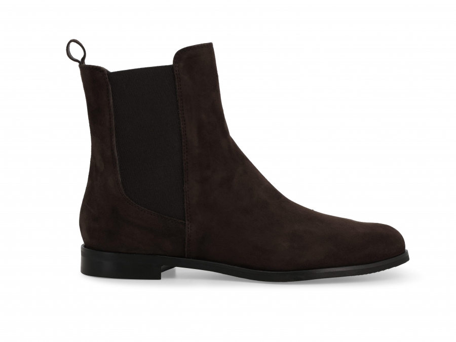 Stivaletto donna comodo in morbido camoscio marrone z171