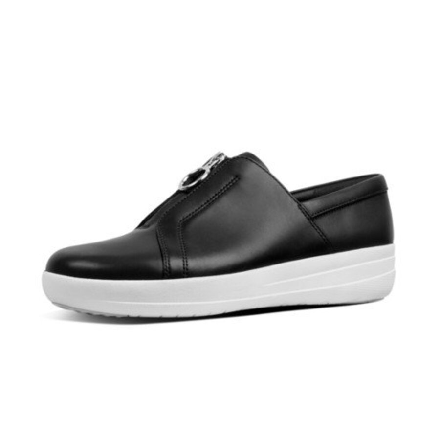 FitFlop NEW ZIP SNEAKER LEATHER BLACK (size: 37,5)
