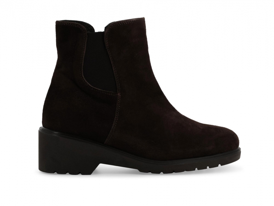 Stivaletto donna in camoscio marrone r35600z