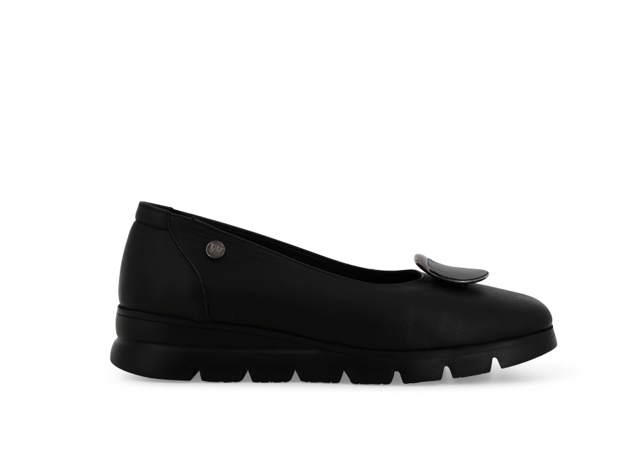 Decollete donna in morbida pelle nero 055004z