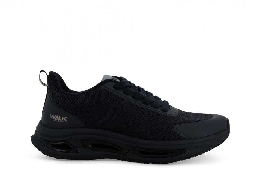 Sneakers uomo allacciata in tessuto elastico blu u93404