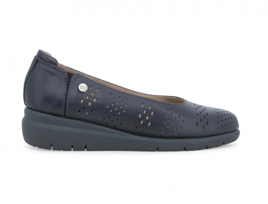 Décolleté donna in pelle blu notte k55398z