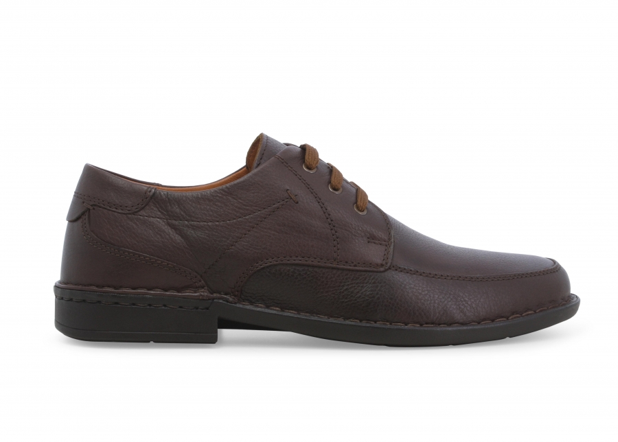 Mocassino allacciato uomo in pelle marrone u49020z