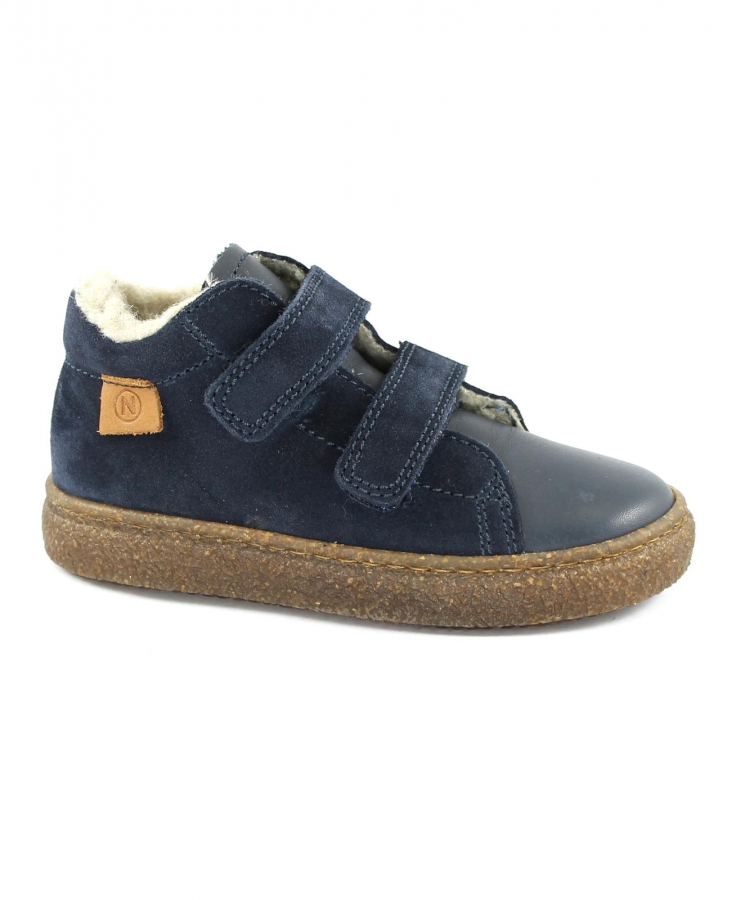 NATURINO ALBUS VL 15285 blue scarpe bambino lana mid strappi pelle