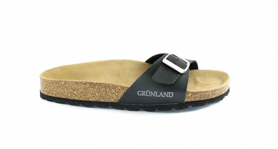 GRUNLAND SARA CB0323 nero ciabatte donna birk fibbia