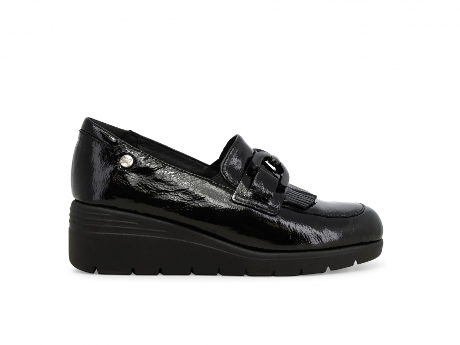 Mocassino donna in pelle nero k55280