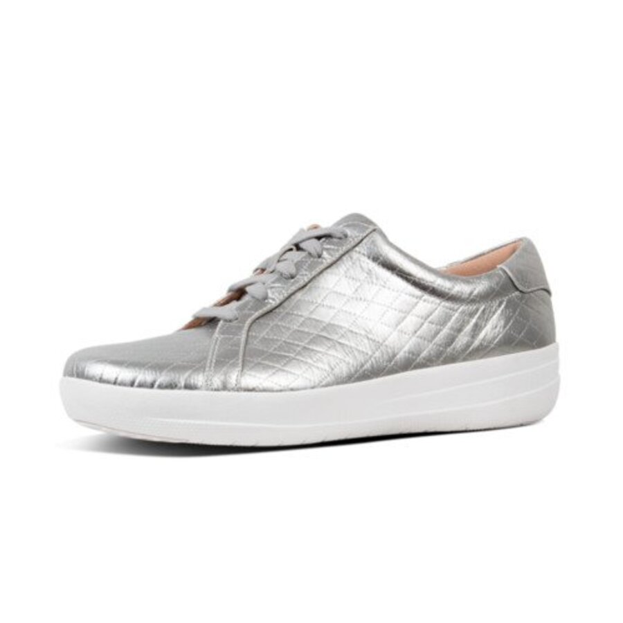 FitFlop NEW TENNIS SNEAKER DIAMOND QUILTING SILVER es (size: 37,5)