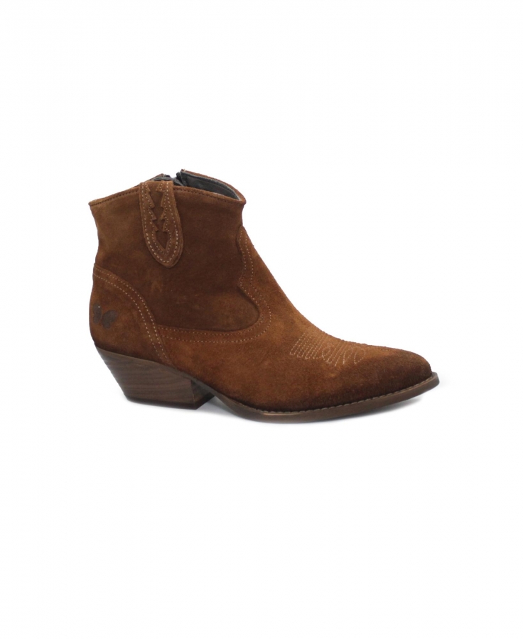 FELMINI F032 serraje tan cuoio stivaletto donna punta camoscio texano