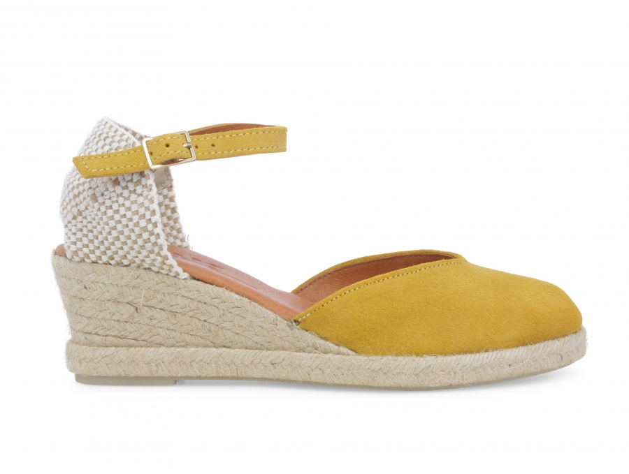 Espadrillas donna in tessuto giallo 018206z