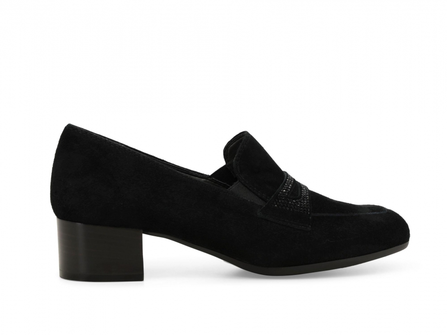 Mocassino donna in camoscio nero x5336z