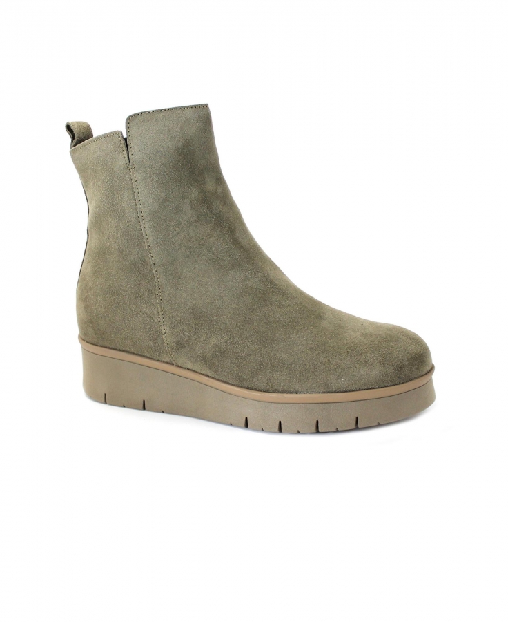 GRUNLAND REXX PO0972 taupe scarpe donna stivaletto pelle zip