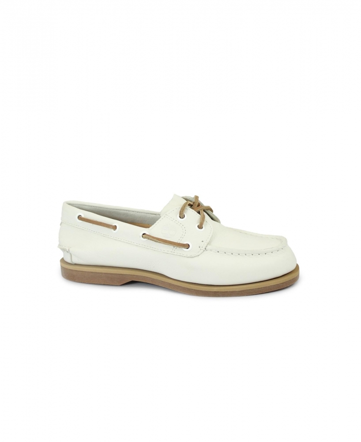 TIMBERLAND A2Q9X classic boat natural full grain bianco scarpe donna mocassini lacci