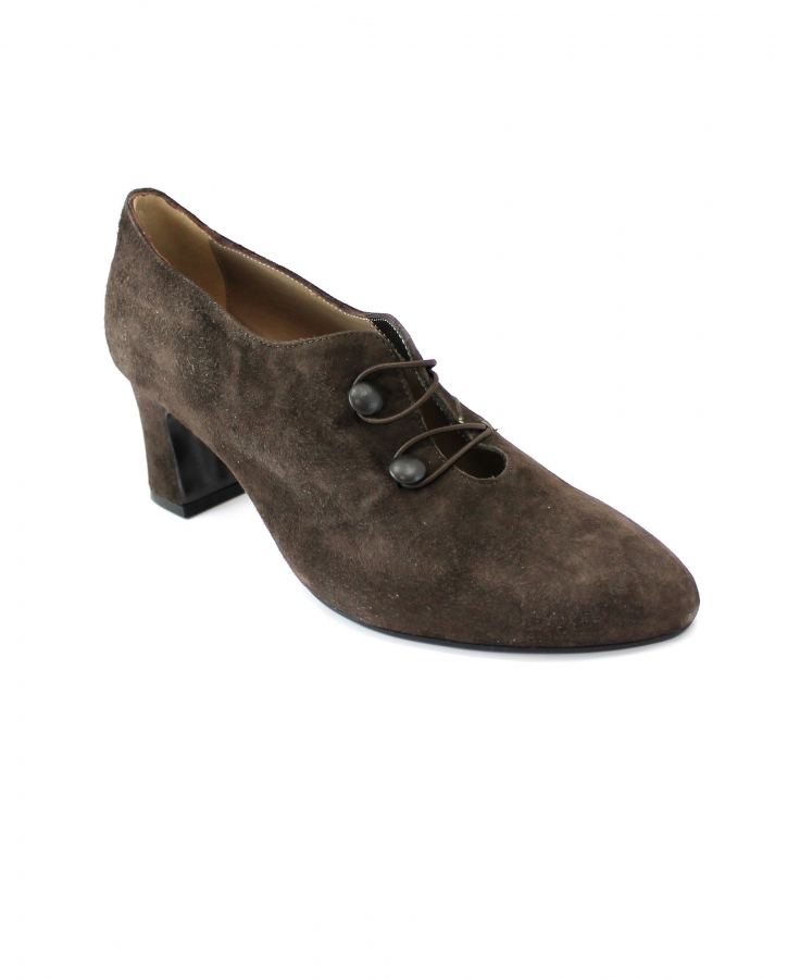 MELLUSO X5216W moro marrone scarpe donna decolletè tacco camoscio elastici
