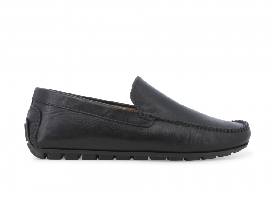 Mocassino uomo drive in pelle nero u16012z