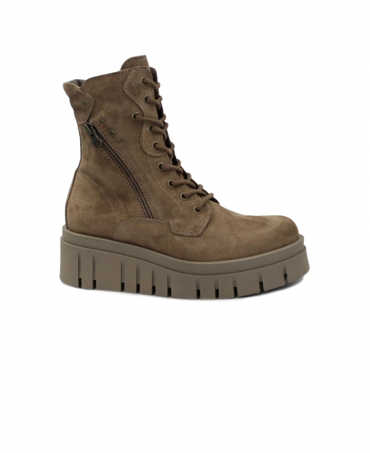 NERO GIARDINI 14911 mou marrone stivaletti donna beatles combat elastici pelle suede