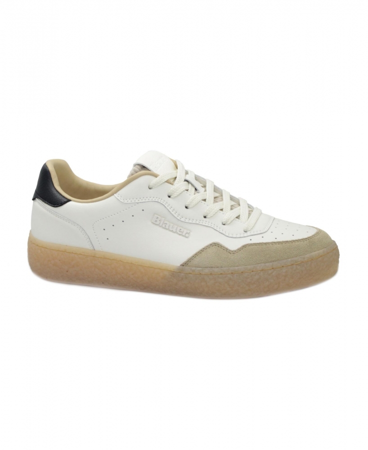 BLAUER RUSTON01 crema scarpe uomo sneakers pelle lacci