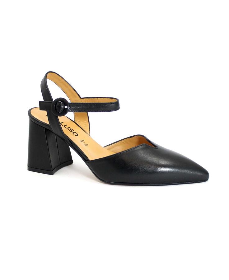 MELLUSO V412W nero scarpe donna sandalo décolleté tacco alto punta cinturino