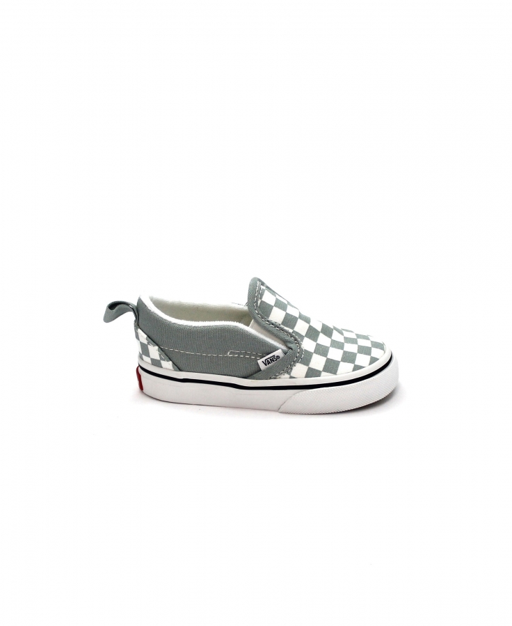 VANS SLIP-ON V D0TEPO1 color theory checkerboard azzurro scacchi bambino sneakers slip on elastico