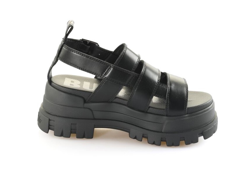 BUFFALO Vegani ASPHA FSH sandali platform neri donna zeppa chunky fasce