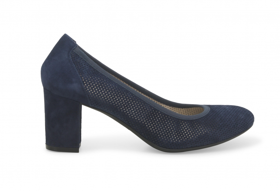 Décolleté donna in camoscio blu notte d116z