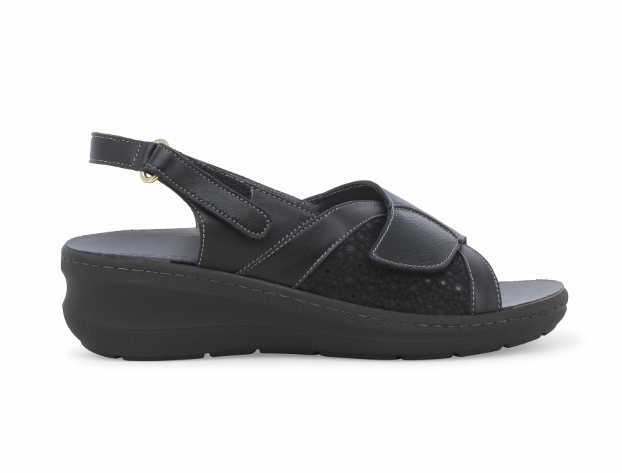 Sandalo donna anatomico in similpelle nero k95208z