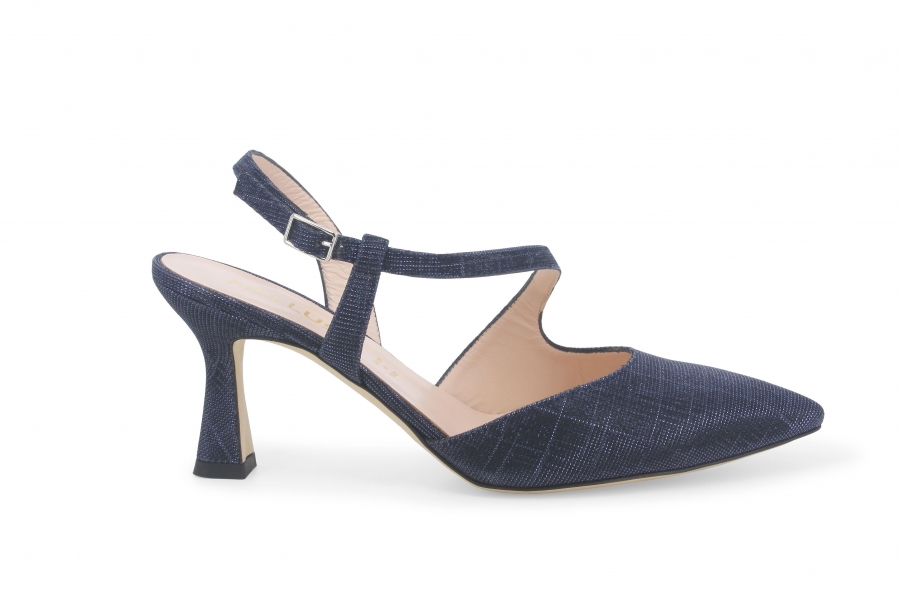 Décolleté donna slingback in tessuto galassia notte e1634zv
